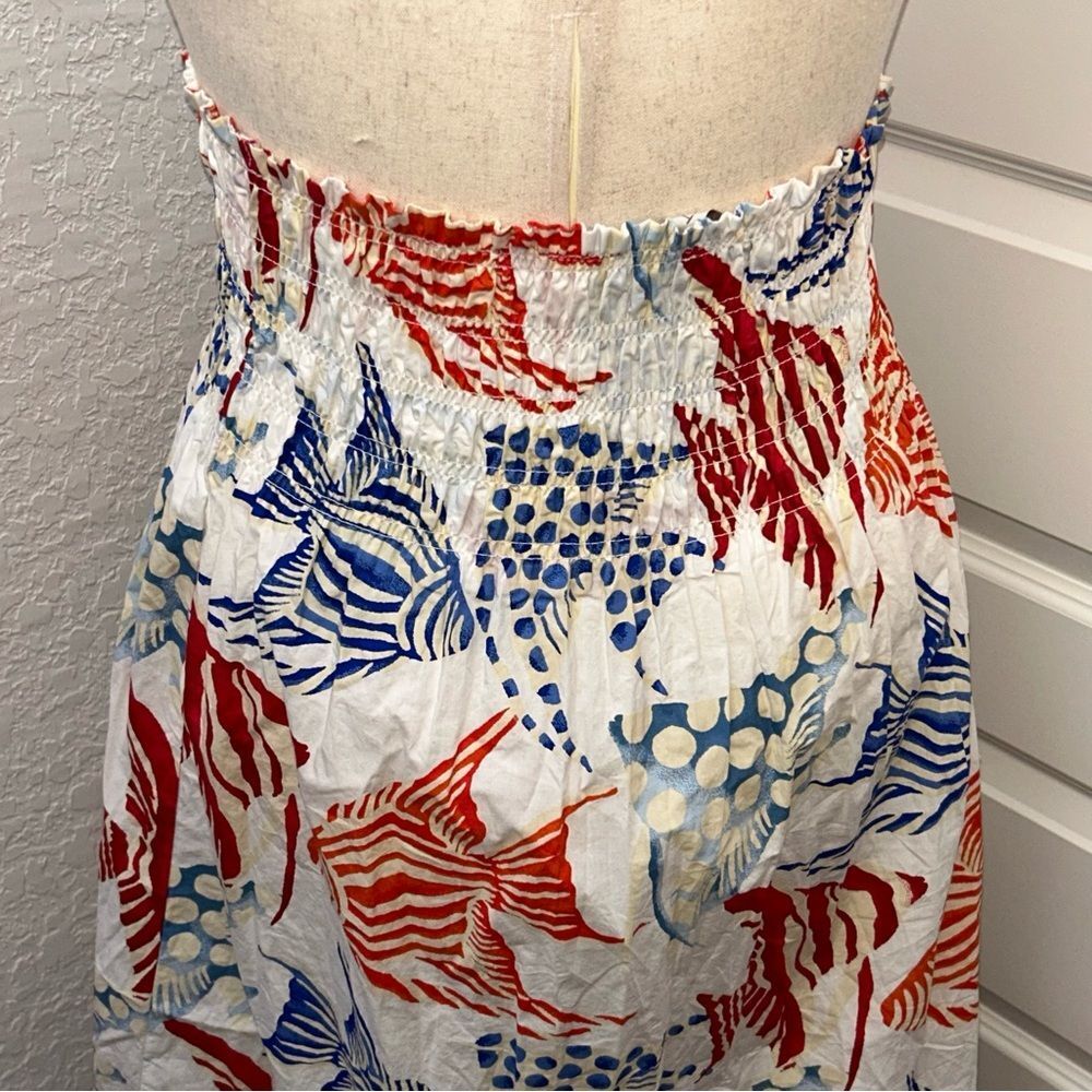 LOFT Angel Fish Print Smocked Skirt - Picture 10 of 11